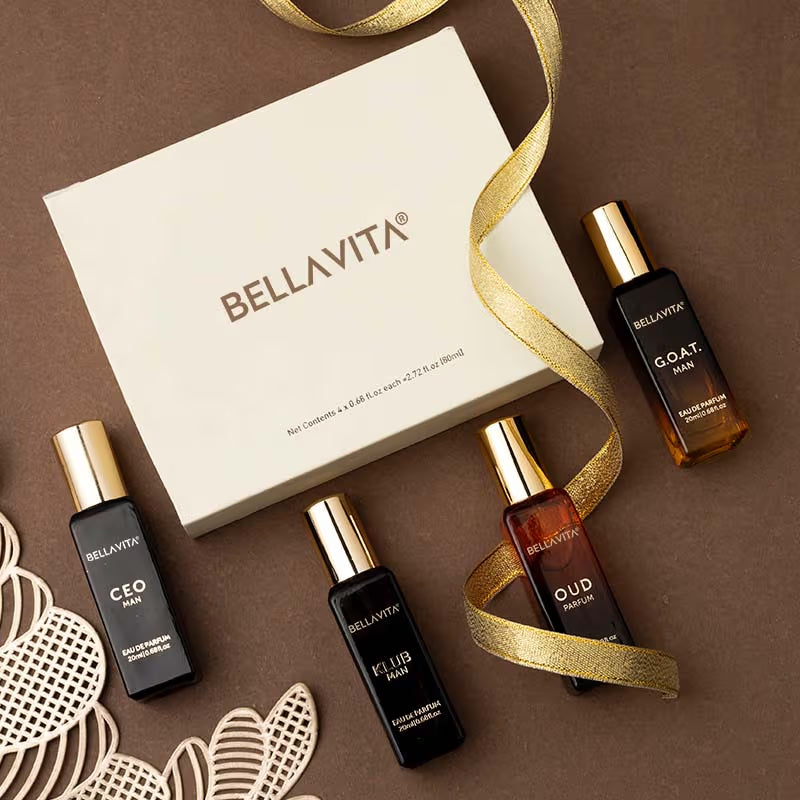 Bellavita Mens Luxury Perfume Gift Set (4 Pc 20 Ml Each)