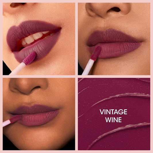 OG Beauty Vintage Wine Moisture Lock Liquid Lipstick – Long-Lasting Matte Finish with Hyaluronic Acid & Vitamin E – 4.5 ML