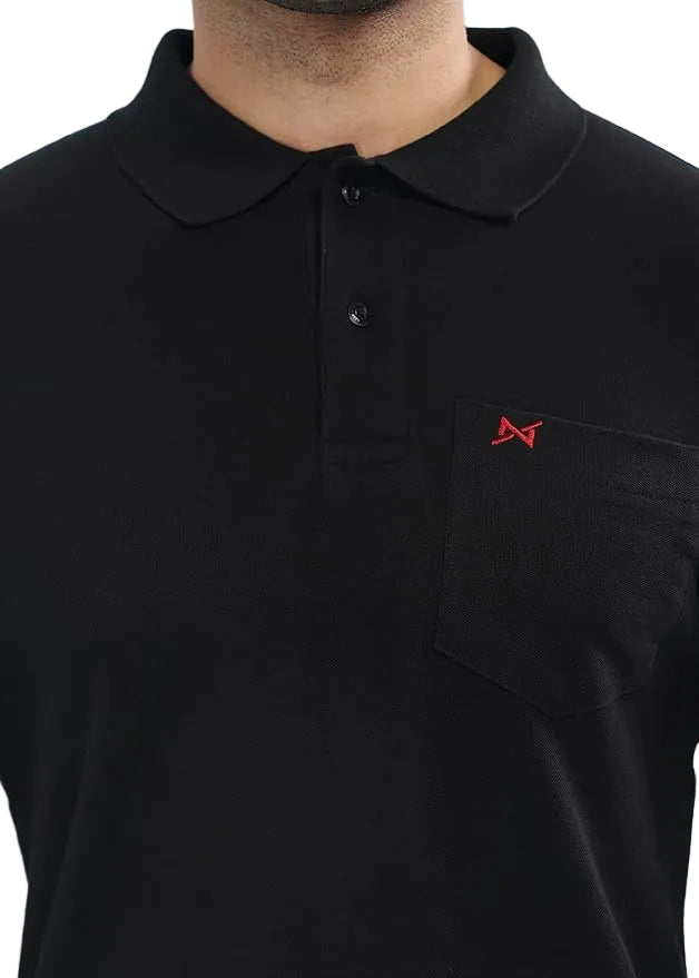 BYMN VYR Men Solid Polo Neck Pure Cotton T-Shirt