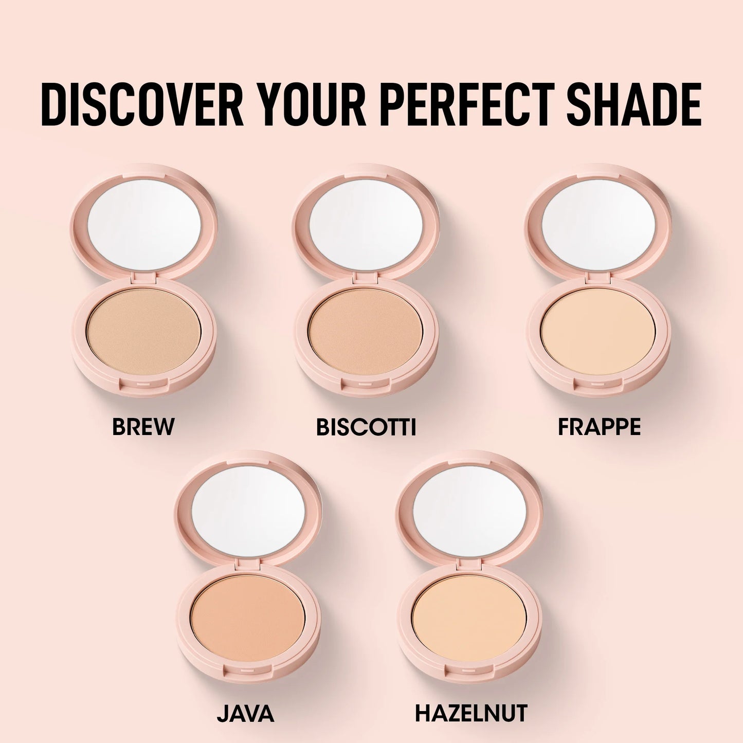 OG Beauty Frappe Flawless Touch Compact Powder – Shade: Brew | 9g Matte Finish Face Powder with Hyaluronic Acid & Vitamin E (1 Pc)