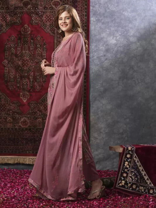 Fashion New Festival and Stylish Rayon Peach Kurta Set With Dupatta