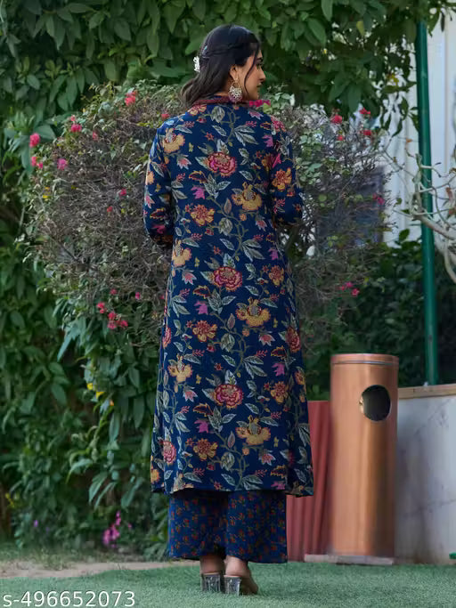 Fashion Women Printed Anarkali Kurta and Palazzo set With Dupatta | Anarkali Suit | Printed Kurta | Flared Kurta | Ethnic Set | Kurta Set | Wedding Suits | Festive Wear |