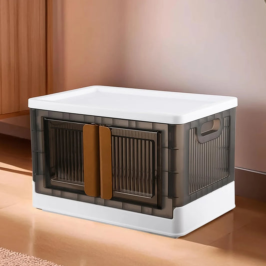 Plastic Folding Wardrobe Storage Organizer with Wheels – 1 Layer, Double Door, Collapsible Design (1 Pc)