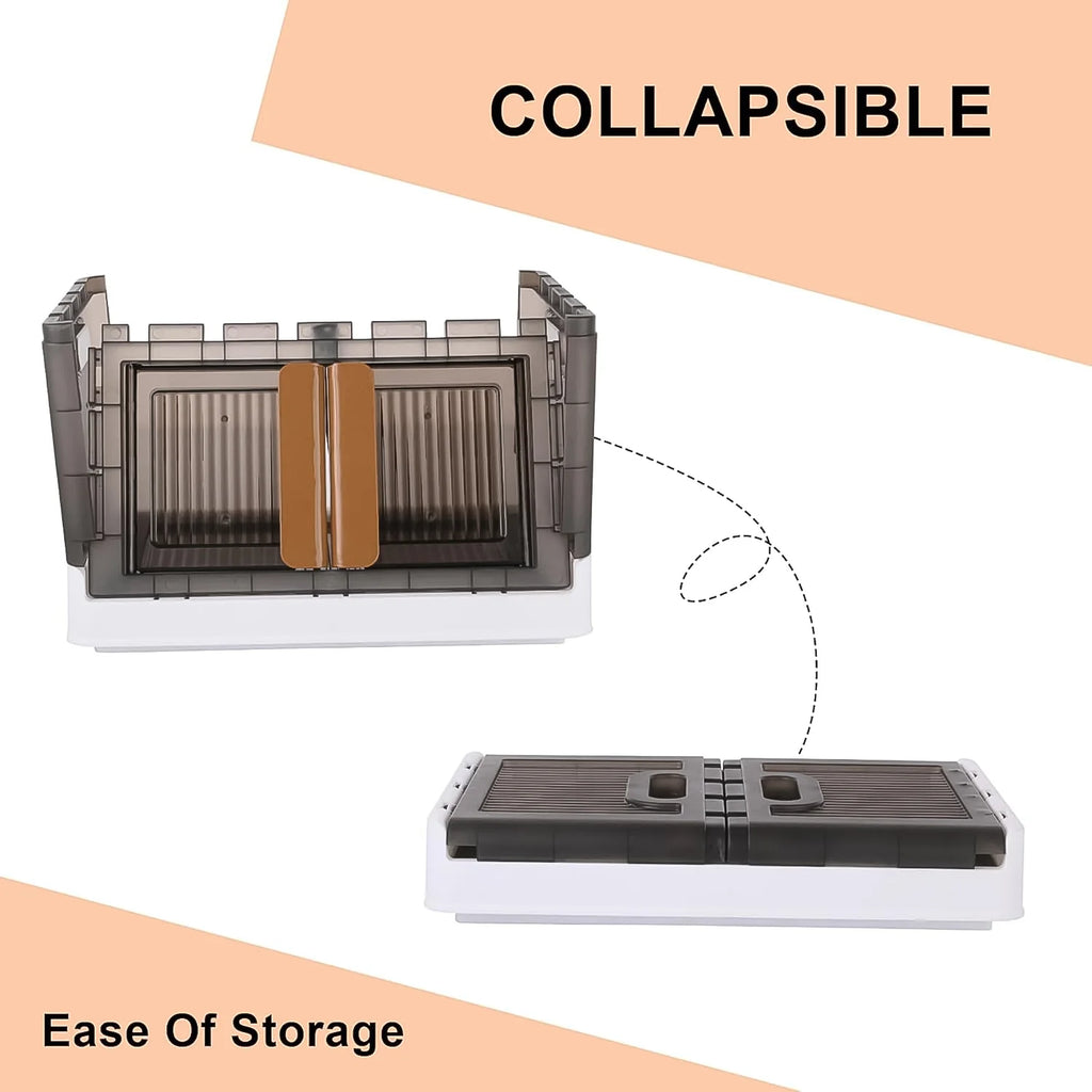 Plastic Folding Wardrobe Storage Organizer with Wheels – 1 Layer, Double Door, Collapsible Design (1 Pc)