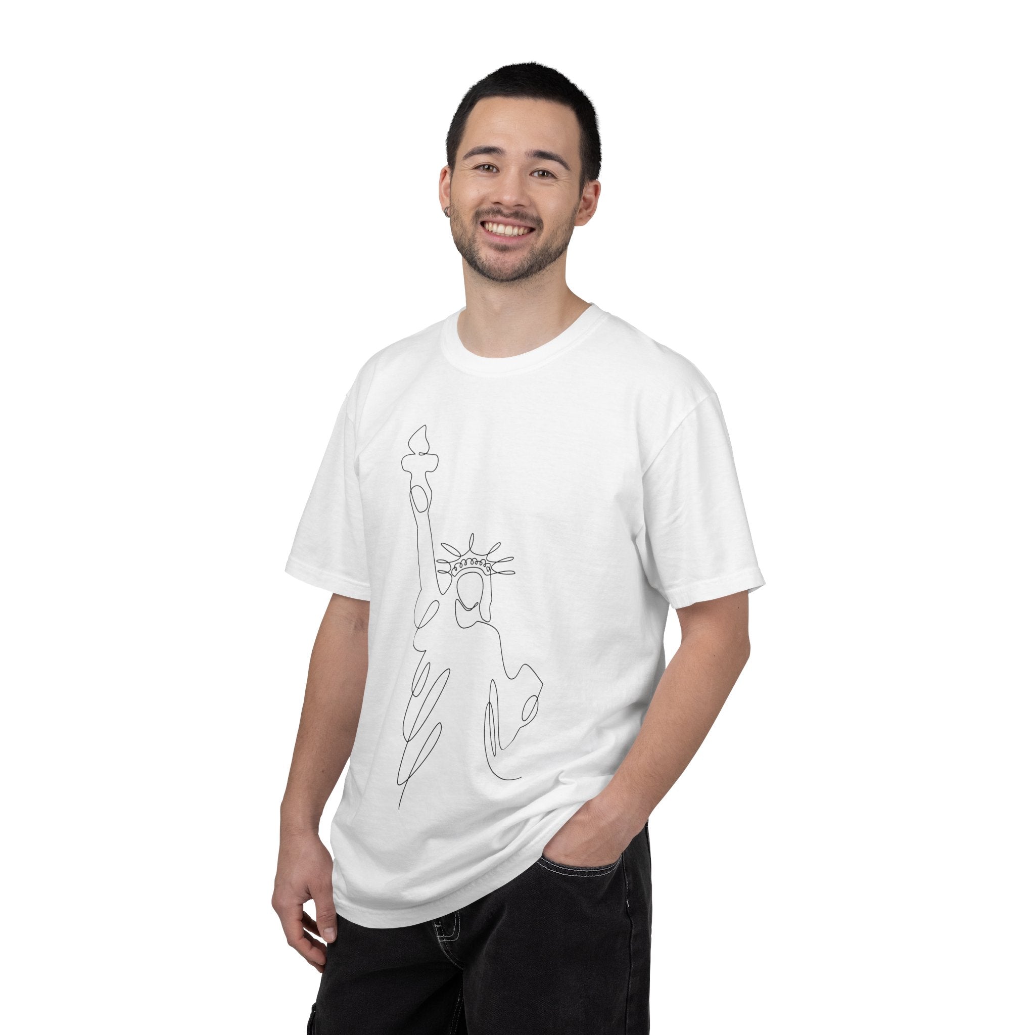 Statue of Liberty Minimal Line Art T-Shirt