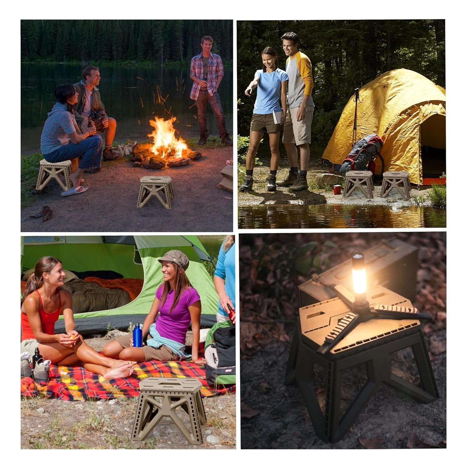 Supermom Comfort Multi-Purpose Folding Stool – Heavy Duty Portable Plastic Stool for Home, Office, Kitchen &amp; Outdoor Use (18 Inch)