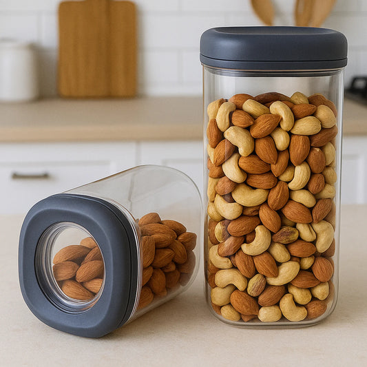 Supermom Airtight Kitchen Storage Containers – 2 Pc Set (1500 ml Each, BPA-Free, Transparent Body with Twist-Lock Lid)