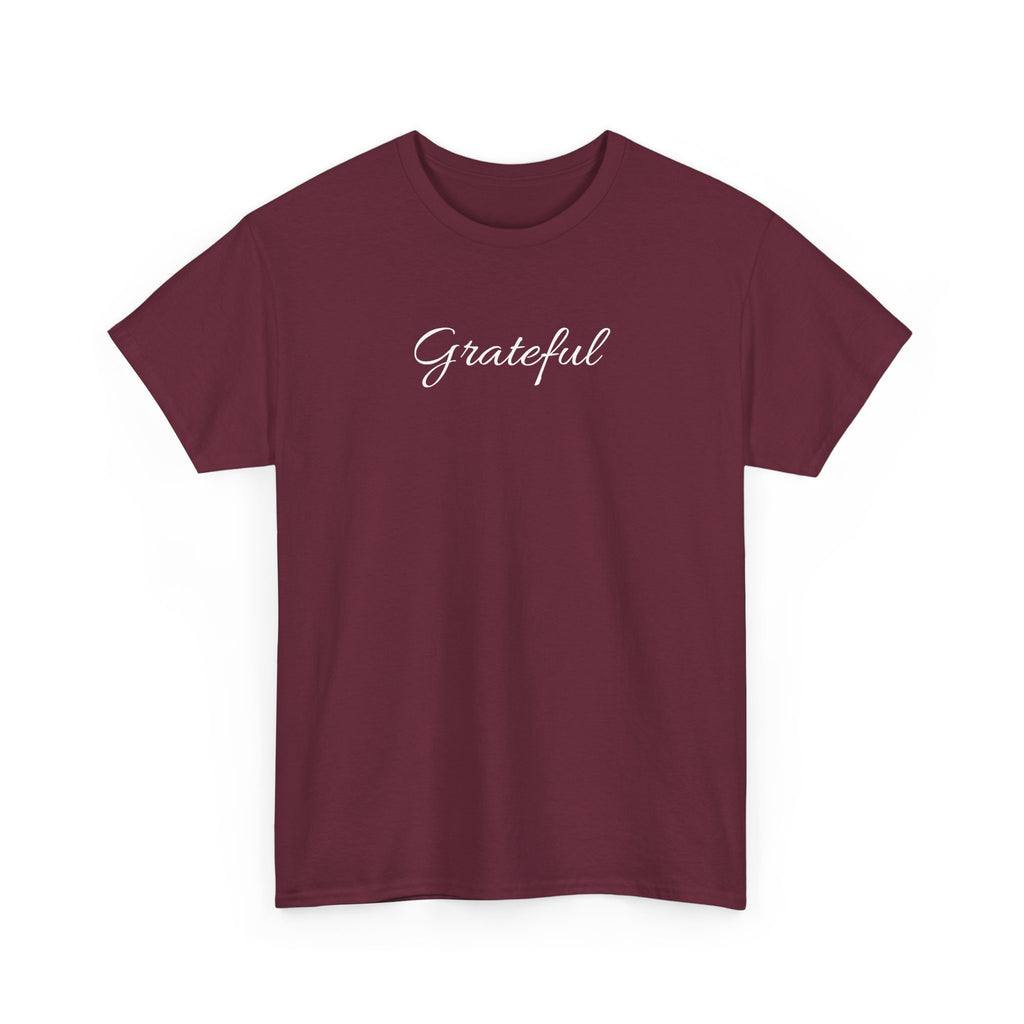 Grateful Tee — Simple Script Gratitude T-Shirt