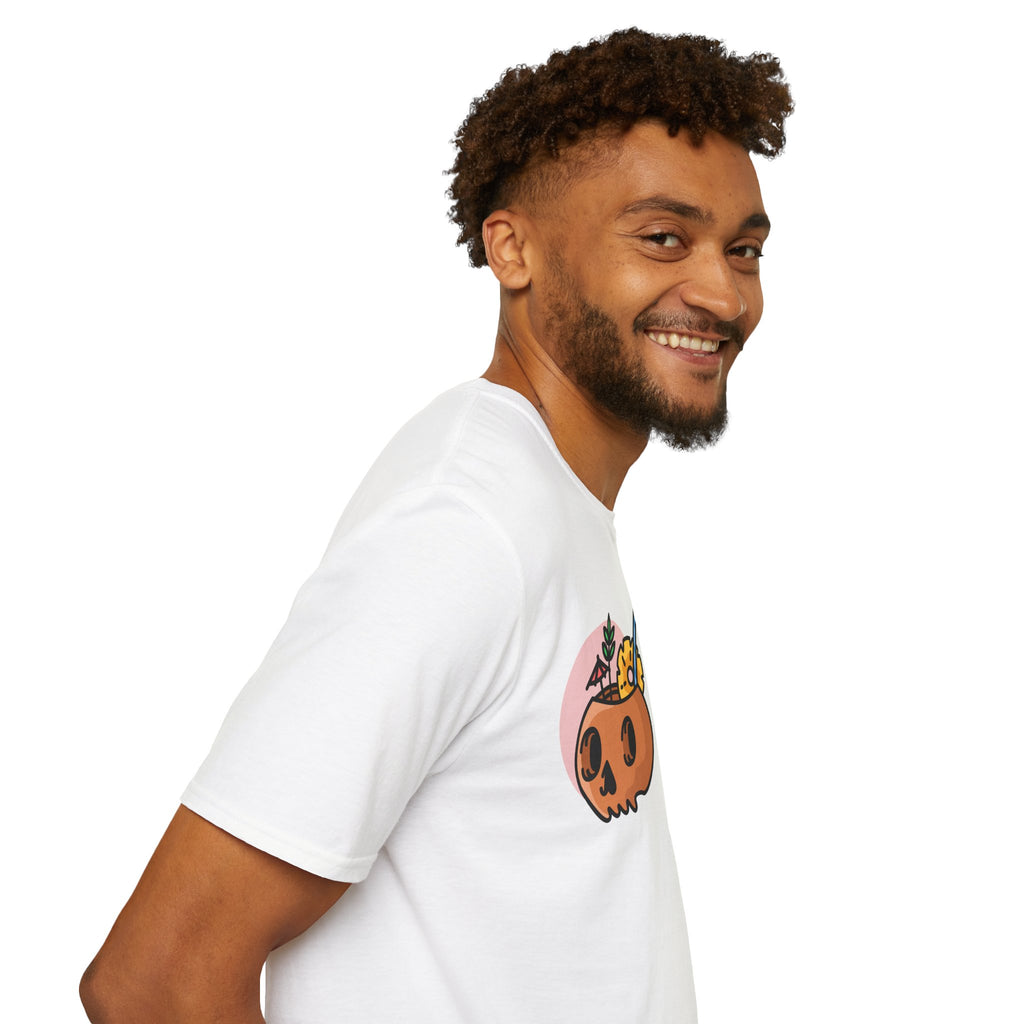 T-Shirt — "Here For The Boos" Halloween Pumpkin Cocktail Shirt