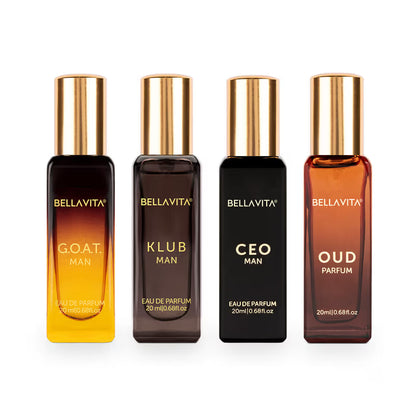 Bellavita Mens Luxury Perfume Gift Set (4 Pc 20 Ml Each)