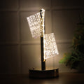 Luxury Crystal LED Double Shade Table Lamp with Golden Base – Modern Decorative Lighting for Home, Office & Gifting (1 Pc)