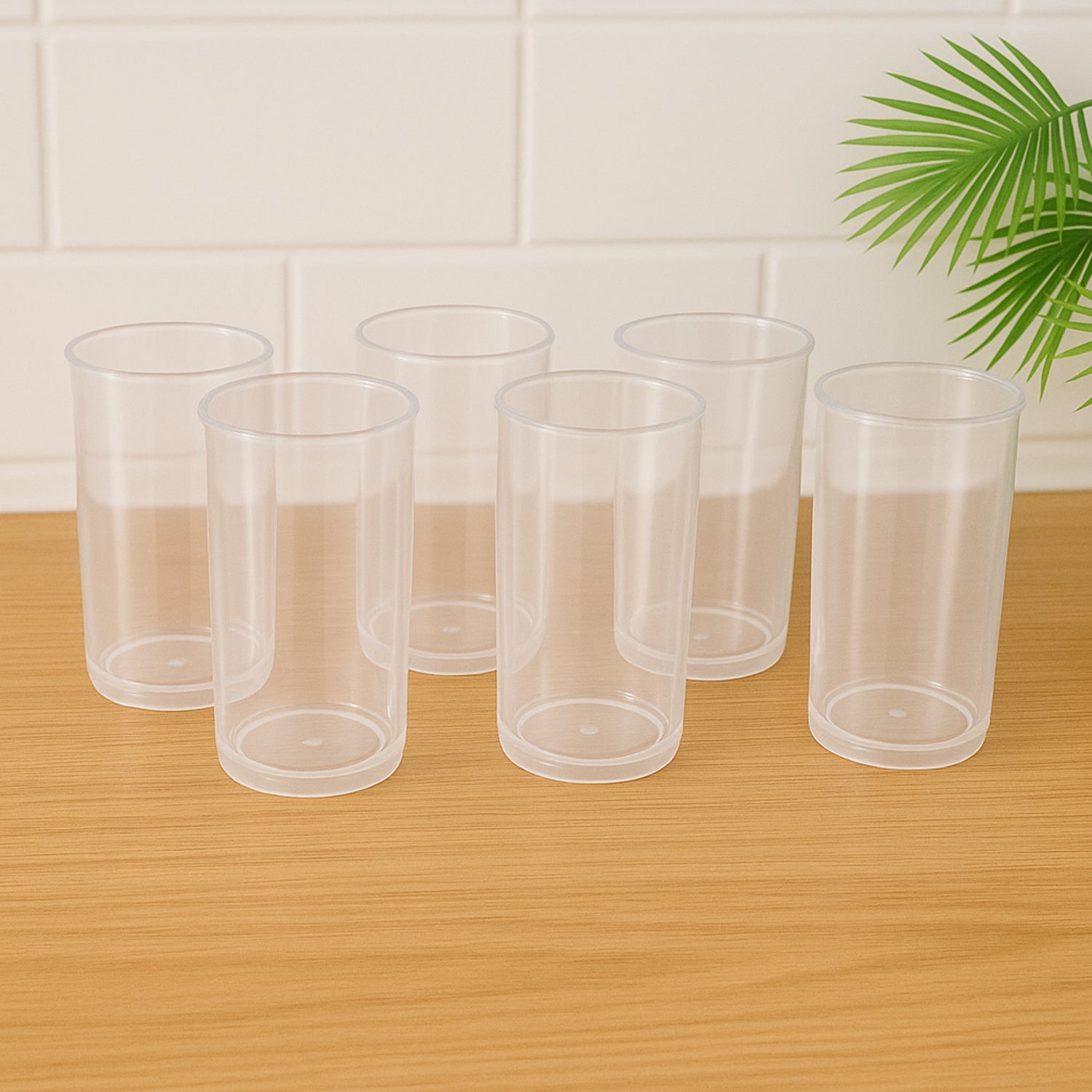 Supermom Plastic Martini Clear Glass Set – 6 Pc, 300 ML Each, Unbreakable & Reusable