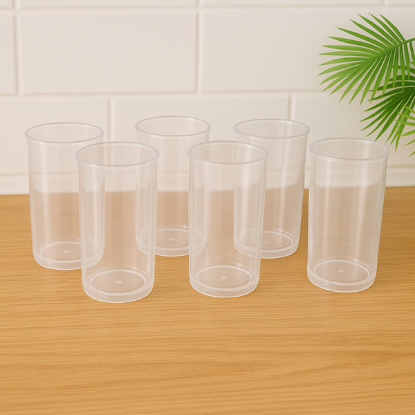 Supermom Plastic Martini Clear Glass Set – 6 Pc, 300 ML Each, Unbreakable & Reusable