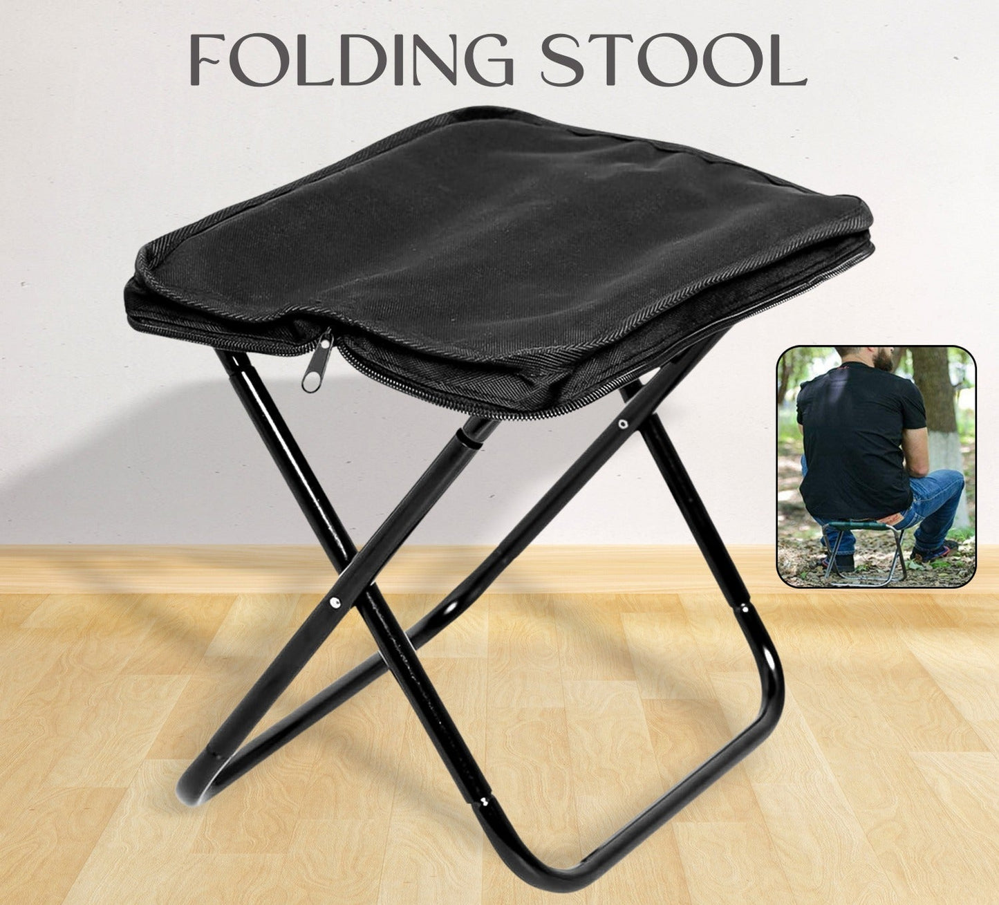 Folding Camping Stool – Collapsible Portable Travel Chair | Lightweight Outdoor Seat for Camping, Fishing, Hiking & Picnics (1 Pc)