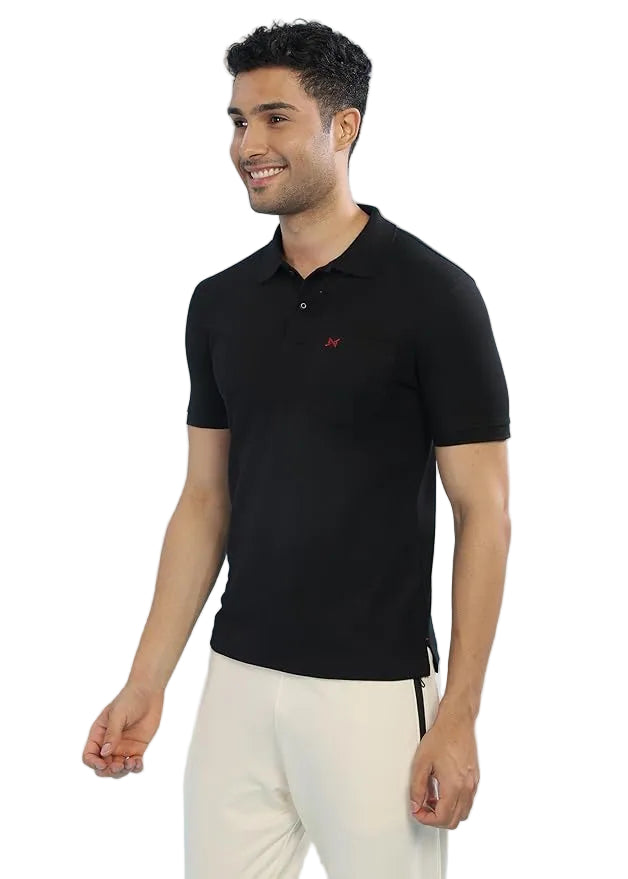 BYMN VYR Men Solid Polo Neck Pure Cotton T-Shirt