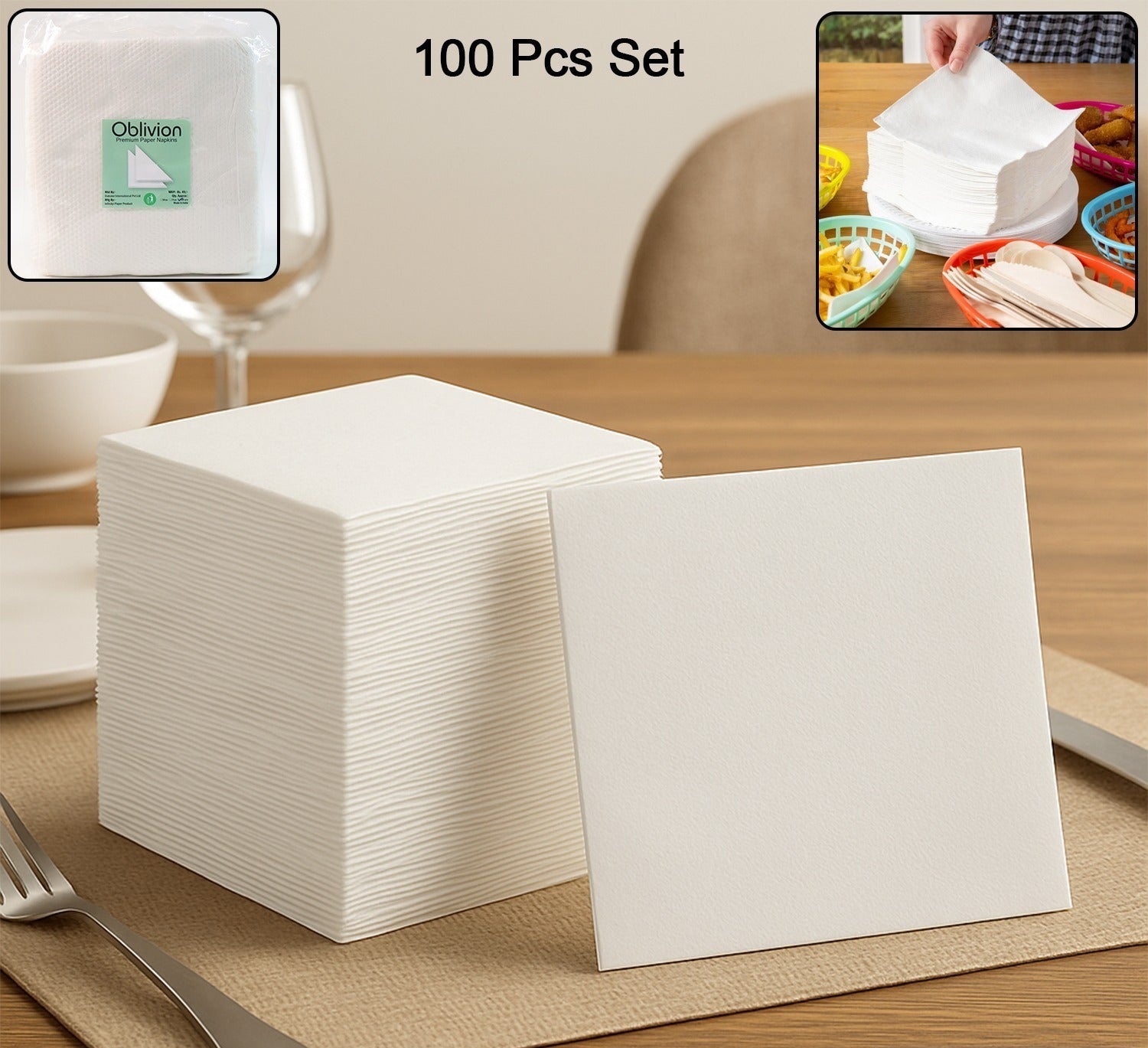 Tissue Paper For Wiping And Cleaning Purposes Of Types Of Things (SET - 100pc)