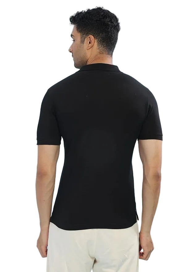 BYMN VYR Men Solid Polo Neck Pure Cotton T-Shirt