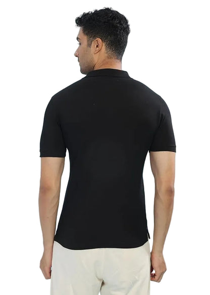 BYMN VYR Men Solid Polo Neck Pure Cotton T-Shirt