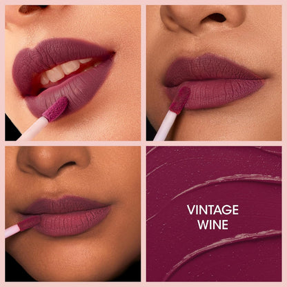 OG Beauty Vintage Wine Moisture Lock Liquid Lipstick – Long-Lasting Matte Finish with Hyaluronic Acid & Vitamin E – 4.5 ML