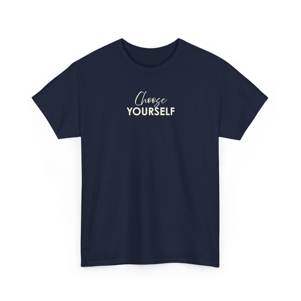 BYMNVYR Minimalist Logo T‑Shirt — White Chest Text Tee