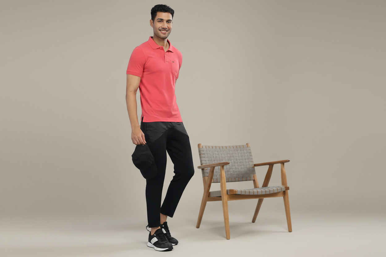 BYMN VYR Men Solid Polo Neck Pure Cotton T-Shirt