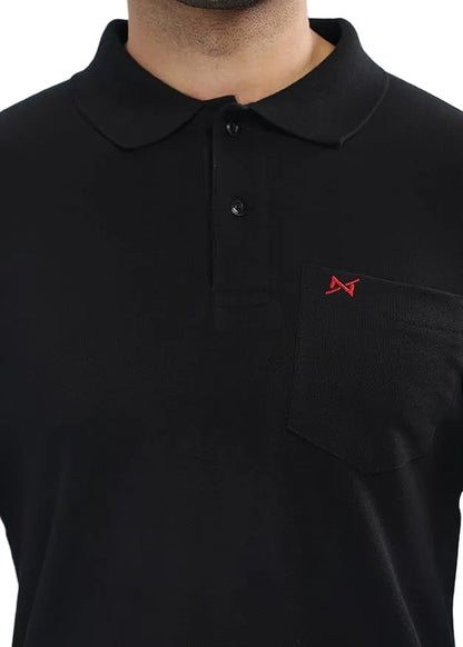 BYMN VYR Men Solid Polo Neck Pure Cotton T-Shirt
