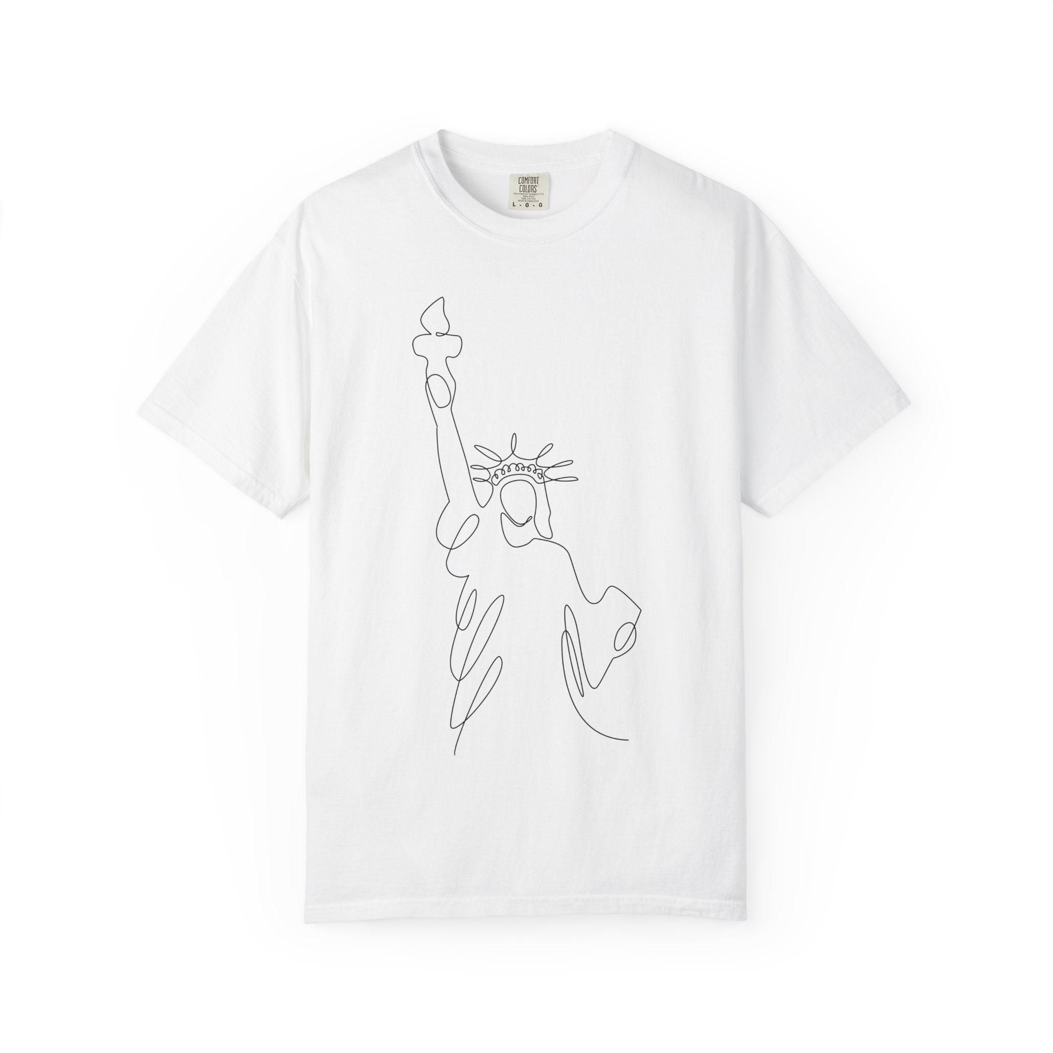 Statue of Liberty Minimal Line Art T-Shirt