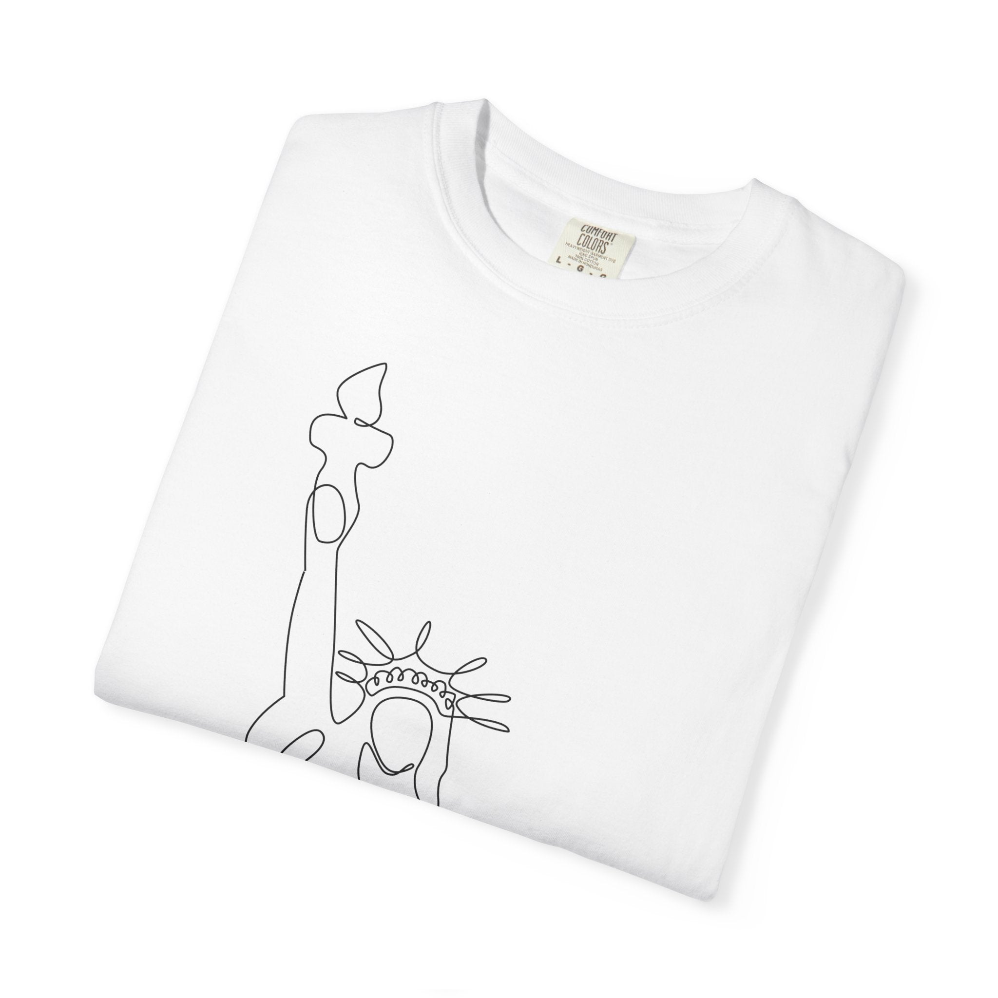 Statue of Liberty Minimal Line Art T-Shirt