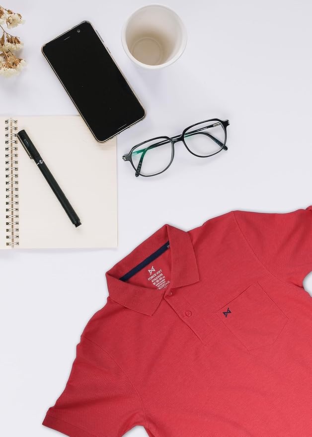 BYMN VYR Men Solid Polo Neck Pure Cotton T-Shirt