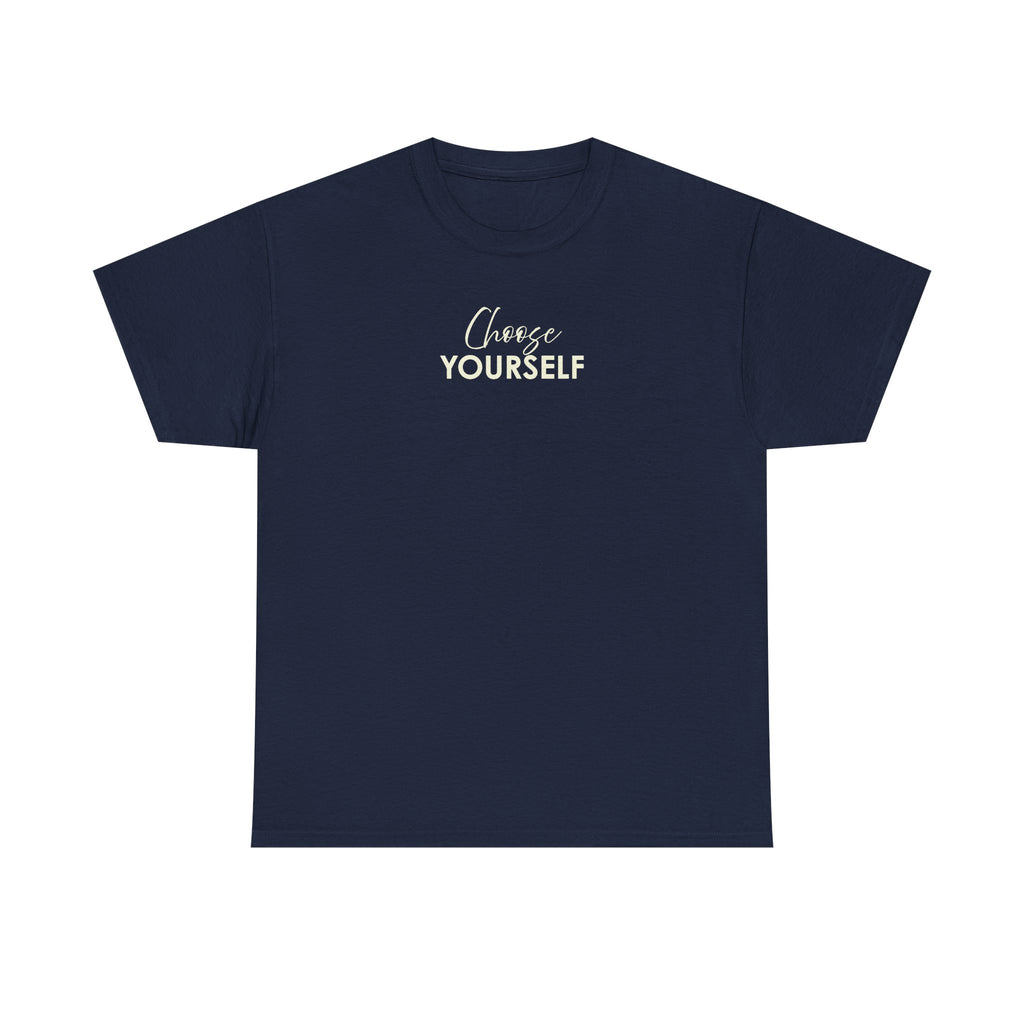 BYMNVYR Minimalist Logo T‑Shirt — White Chest Text Tee