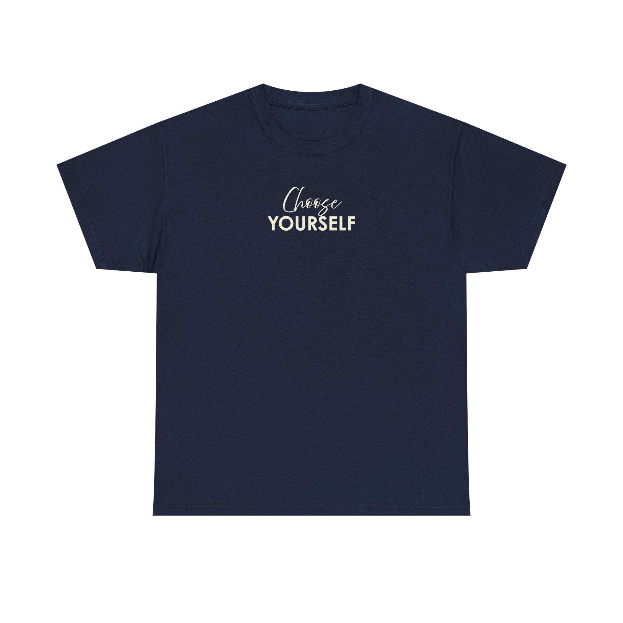 BYMNVYR Minimalist Logo T‑Shirt — White Chest Text Tee