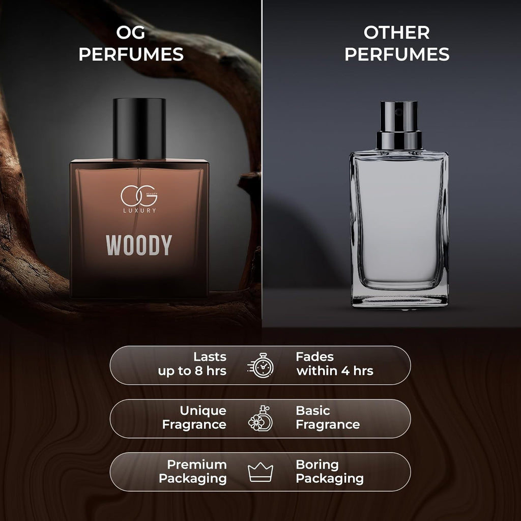 OG Luxury Woody Eau De Parfum 50 ML – Long-Lasting Premium Unisex Perfume with Warm & Refined Woody Fragrance for Men and Women