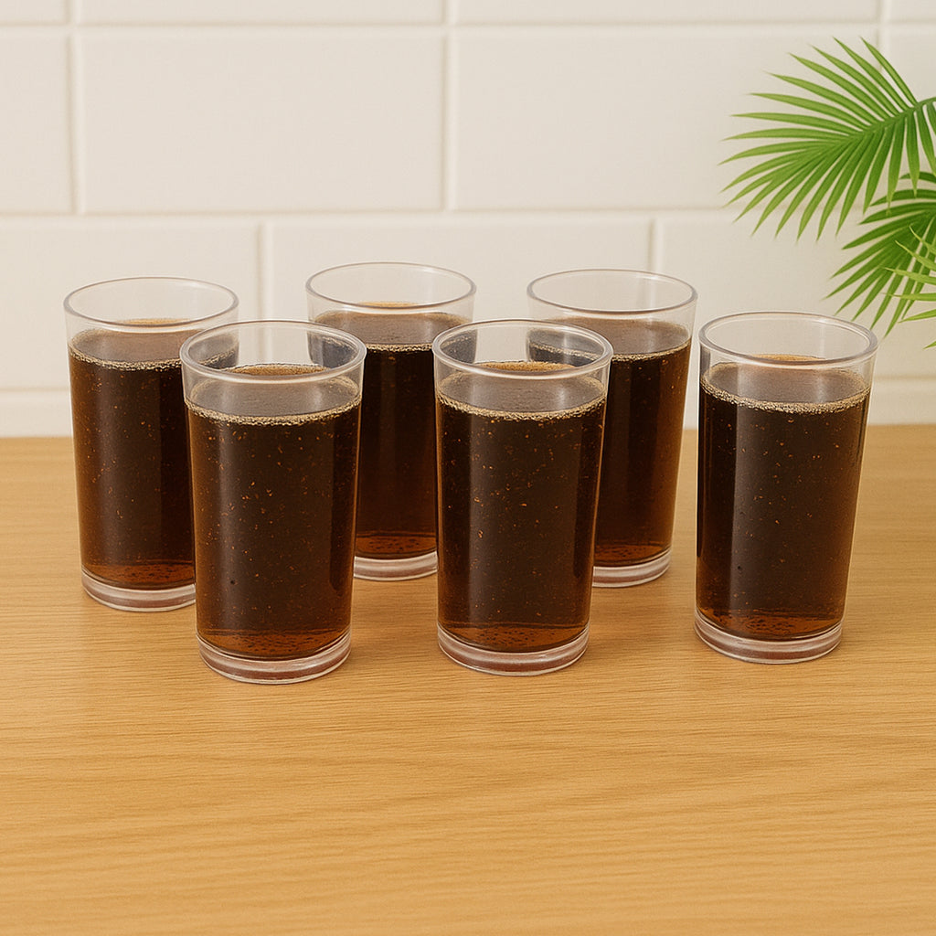 Supermom Plastic Martini Clear Glass Set – 6 Pc, 300 ML Each, Unbreakable & Reusable