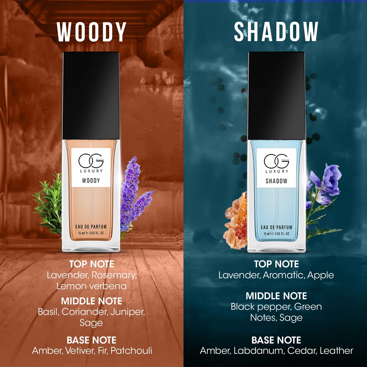 OG Luxury Perfume Gift Set 4-in-1 Eau De Parfum Collection – Woody, Smokey, Gallant & Skyway – Premium Long-Lasting Unisex Fragrance Pack (4 x 15 ML)