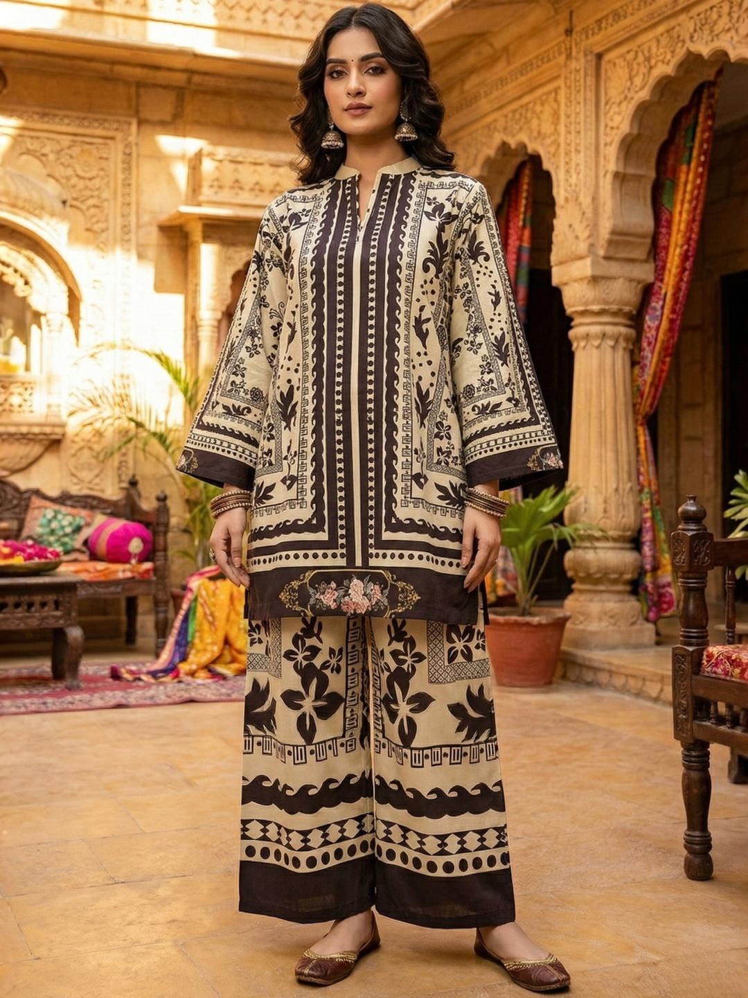 Women Ethnic Motifs Printed Regular Kurta with Palazzos