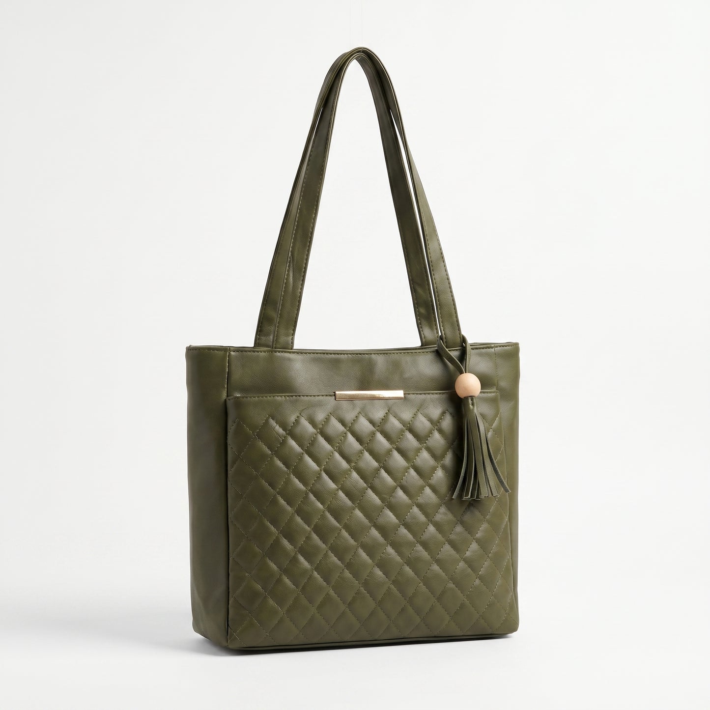 Olive Grace Quilted Tote Bag