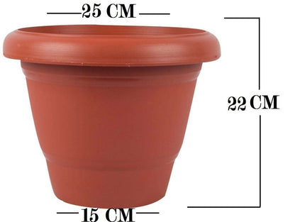 0822 Garden Heavy Plastic Planter Potgamla  (Brown Pack Of 1)
