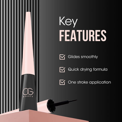 OG Beauty Mystic Eyeliner 4.5 ml – Intense Matte Waterproof Liquid Eyeliner with Precision Brush, Smudge-Proof & Long-Lasting Eye Makeup
