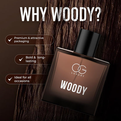 OG Luxury Woody Eau De Parfum 50 ML – Long-Lasting Premium Unisex Perfume with Warm & Refined Woody Fragrance for Men and Women
