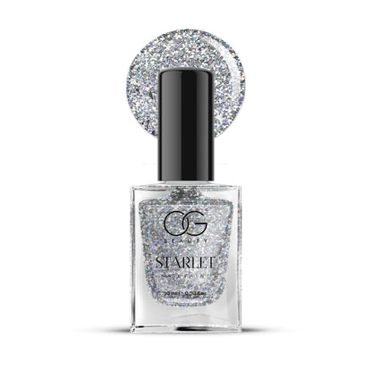 OG Beauty Silver Moonlight Glitter Nail Paint + FREE Assorted Nail Paint