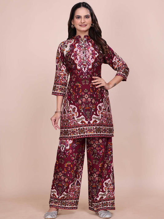 BYMNVYR Printed Tunic With Palazzos