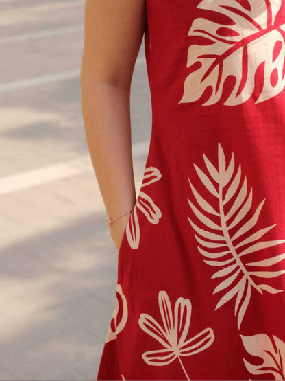 Women Printed Sleevlees Kurta Plazzos Set