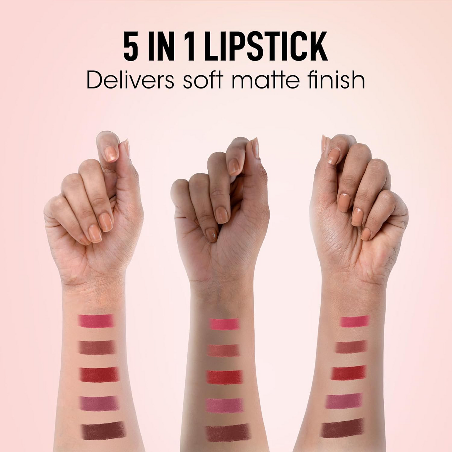 OG Beauty Sensational 5-in-1 Lipstick – Multi-Color Stick with Vitamin E – Long Lasting Matte & Creamy Finish – 7.5 GM – Travel-Friendly Lip Makeup