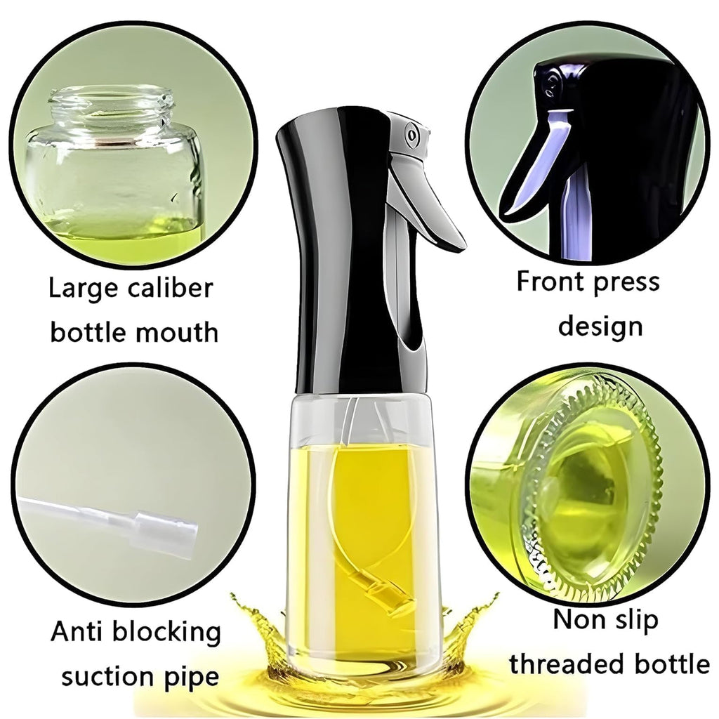 Glass Olive Oil Spray Bottle Dispenser – 200ml Refillable Cooking Oil Mister for Kitchen, Baking, BBQ & Air FryerGlass Olive Oil Spray Bottle Dispenser – 200ml Refillable Cooking Oil Mister for Kitchen, Baking, BBQ & Air Fryer