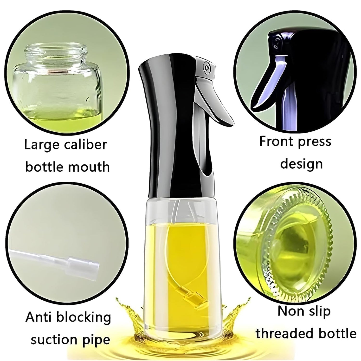 Glass Olive Oil Spray Bottle Dispenser – 200ml Refillable Cooking Oil Mister for Kitchen, Baking, BBQ & Air FryerGlass Olive Oil Spray Bottle Dispenser – 200ml Refillable Cooking Oil Mister for Kitchen, Baking, BBQ & Air Fryer
