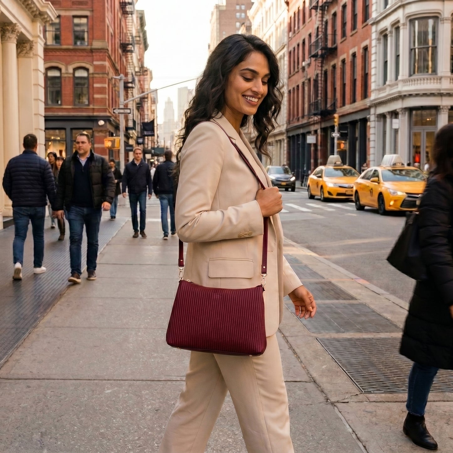 Velvet Wine Elegance Shoulder Bag