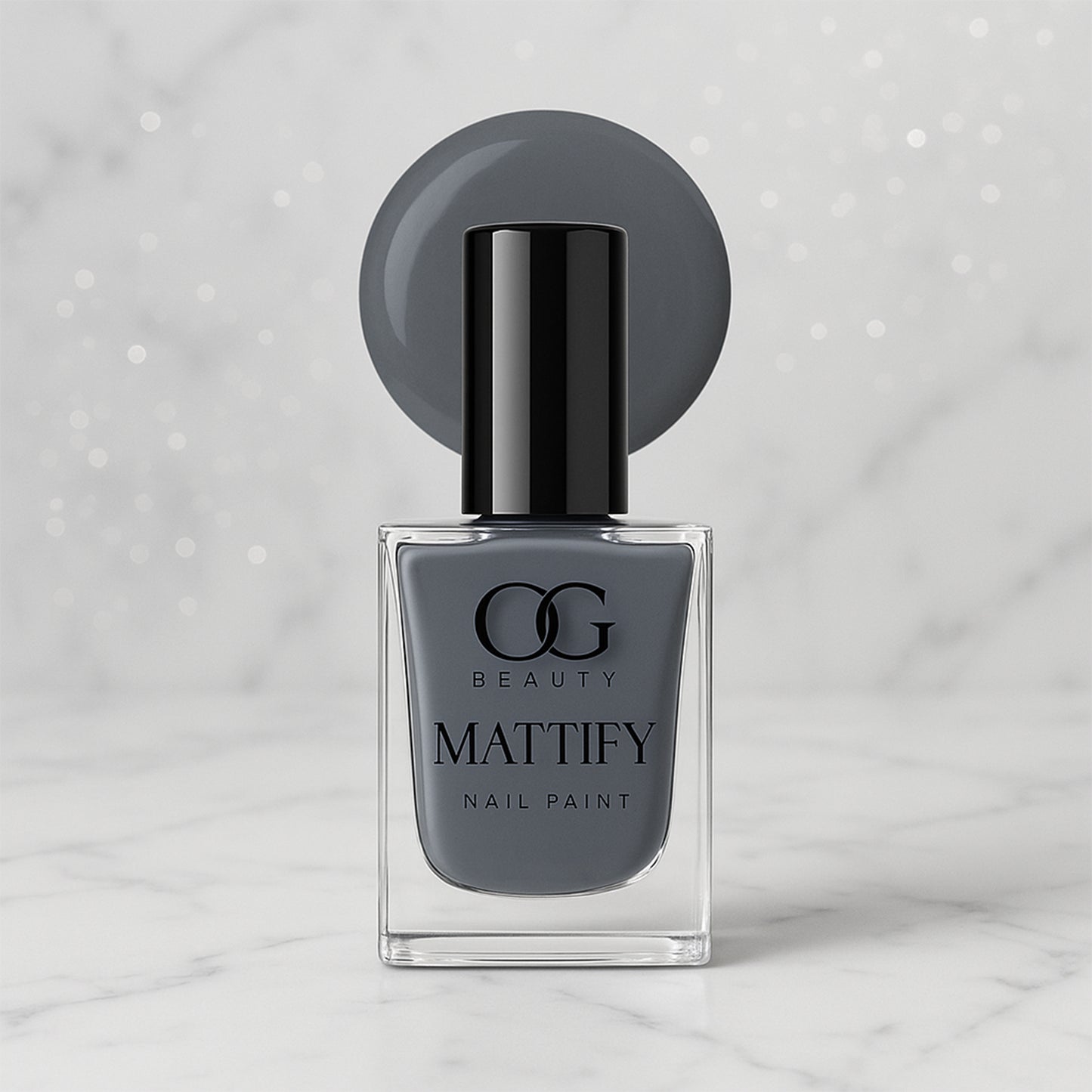 OG Beauty Calm Grey Matte Nail Paint + FREE Assorted Nail Paint