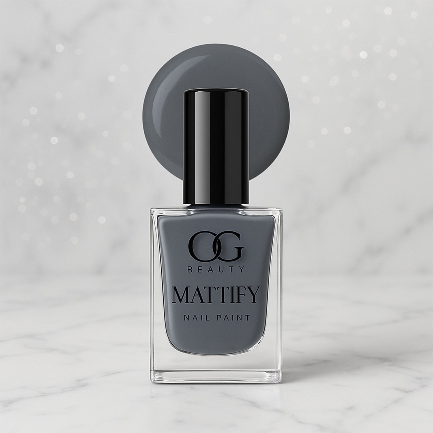 OG Beauty Calm Grey Mattify Nail Paint 10 ML – Long Lasting Quick Dry Matte Finish Nail Polish for Elegant and Stylish Nails