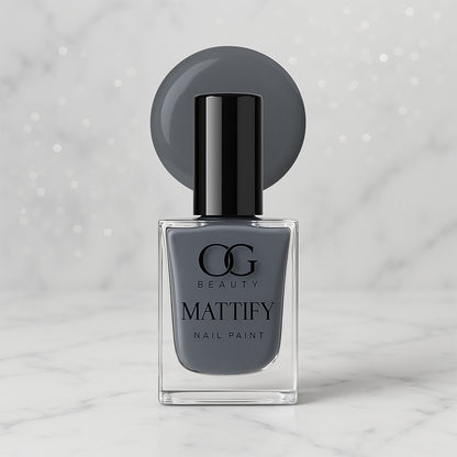 OG Beauty Calm Grey Matte Nail Paint + FREE Assorted Nail Paint
