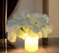 LED Mood Light for Bedroom – Portable Battery-Operated Table Lamp with Vase & Silk Flowers – 1 Pc